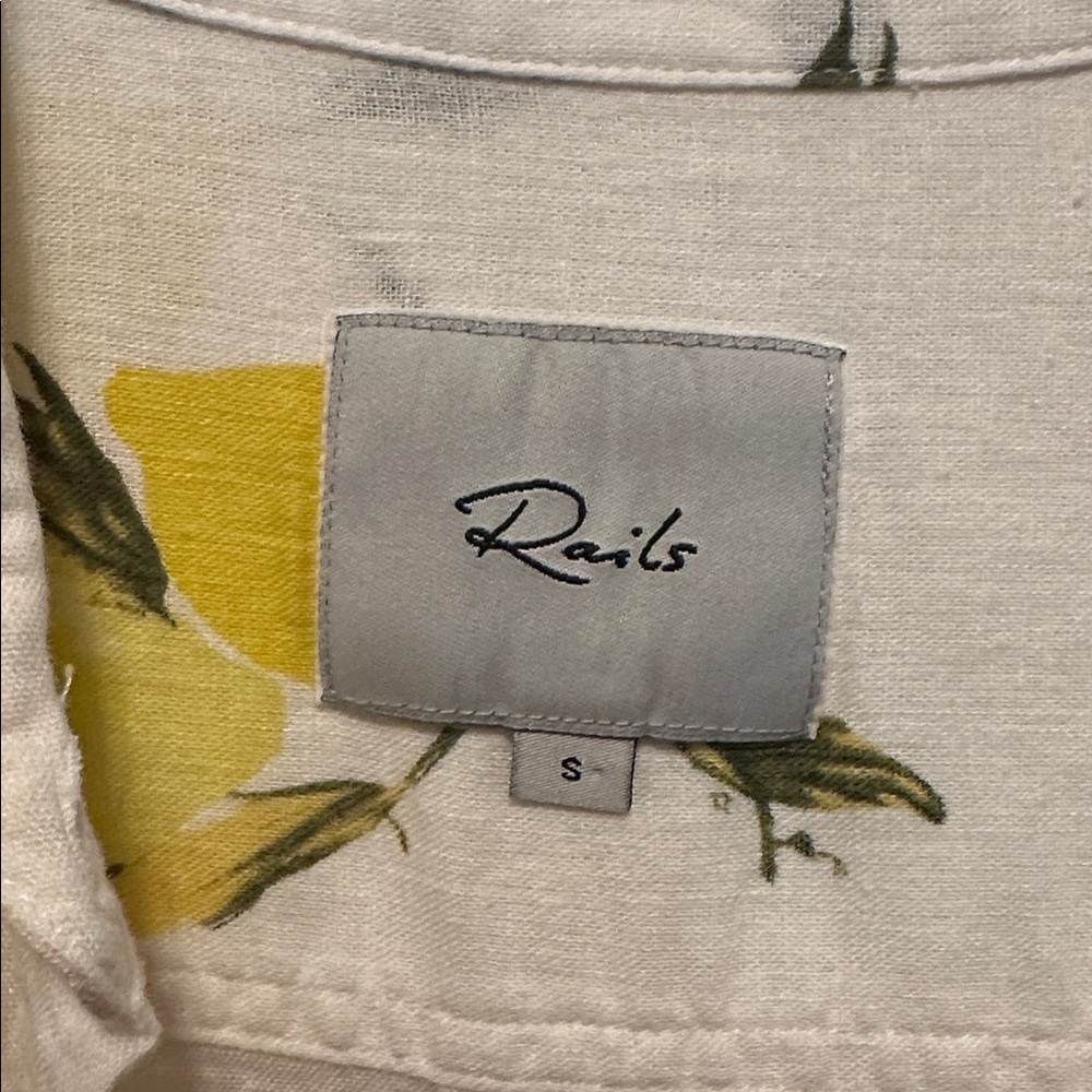 Rails White Shirt with Yellow Lemon Print - Picture 2 of 2